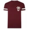 Bigdude Cut & Sew Lion Print T-Shirt Burgundy