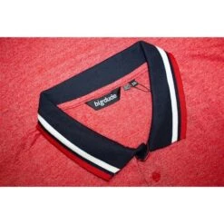 Bigdude Two Tone Contrast Polo Shirt Red -Casual Suit For Men Sales Store 01ef3989 20bd23p03 22 red