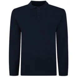 Bigdude Knitted Polo Jumper Navy