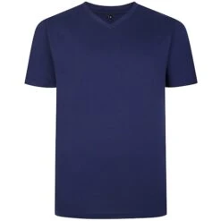Bigdude Plain V-Neck T-Shirt Navy