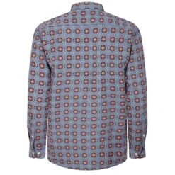 Bigdude Retro Flower Print Long Sleeve Poplin Shirt Blue/Red -Casual Suit For Men Sales Store 030b02fe bd23ls14 01 2