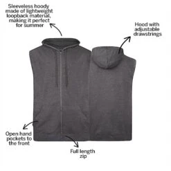 Bigdude Loop Back Sleeveless Hoody Charcoal -Casual Suit For Men Sales Store 037f3429 bc20sg0120charcoal