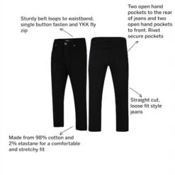 Bigdude Loose Fit Straight Cut Stretch Jeans Black -Casual Suit For Men Sales Store 03c1bb67 annotated20imgagery2030.03