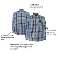 Bigdude Summer Long Sleeve Flannel Shirt Blue -Casual Suit For Men Sales Store 04296a23 112