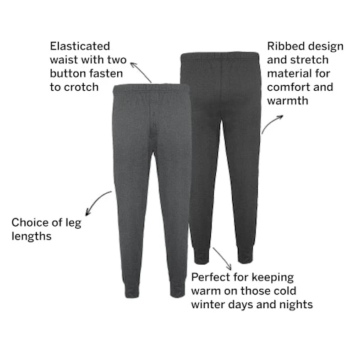 Bigdude Thermal Long Johns Charcoal 3 Bigdude Thermal Long Johns Charcoal - Image 3