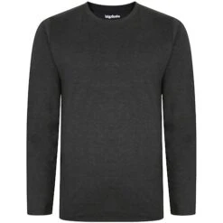 Bigdude Long Sleeve Marl T-Shirt Charcoal