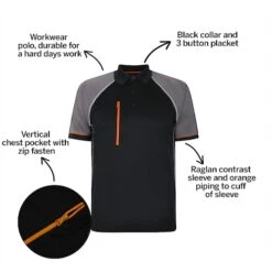Bigdude Workwear Polo Shirt Black/Charcoal -Casual Suit For Men Sales Store 0a4b52d7 bd23p22