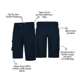 Bigdude Stretch Twill 3/4 Length Cargo Shorts Navy -Casual Suit For Men Sales Store 0b7fa443 bd22sh08
