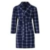 Bigdude Check Fleece Dressing Gown Navy