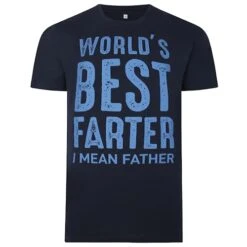 Bigdude World's Best Father Print T-Shirt Navy