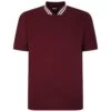 Bigdude Grandad Tipped Collar Polo Shirt Burgundy