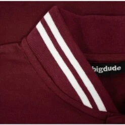 Bigdude Grandad Tipped Collar Polo Shirt Burgundy -Casual Suit For Men Sales Store 18cbb03f img 7521