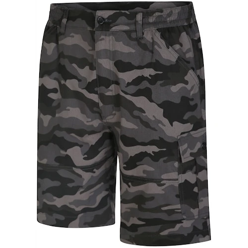 Bigdude Elasticated Waist Cargo Camo Shorts Charcoal 4 Bigdude Elasticated Waist Cargo Camo Shorts Charcoal - Image 4