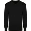 Bigdude Plain V Neck Knitted Jumper Black