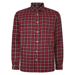 Bigdude Long Sleeve Check Shirt Dark Red