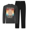 Bigdude Morning People Print Pyjama Set Charcoal/Black