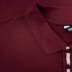 Bigdude Contrast Stripe Placket With Tipped Cuff Polo Shirt Burgundy -Casual Suit For Men Sales Store 262648ae img 8442