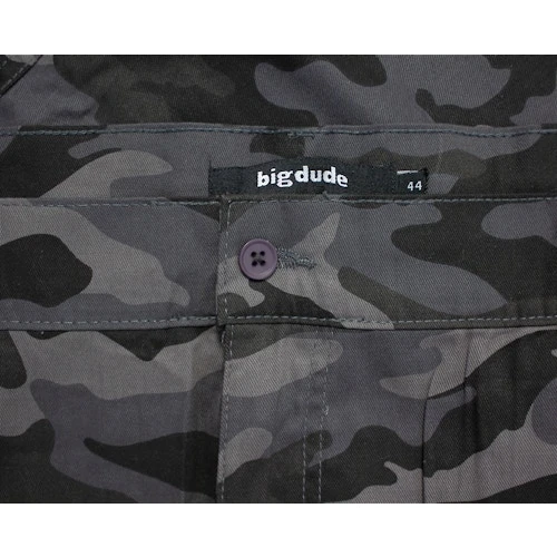 Bigdude Elasticated Waist Cargo Camo Shorts Charcoal 5 Bigdude Elasticated Waist Cargo Camo Shorts Charcoal - Image 5