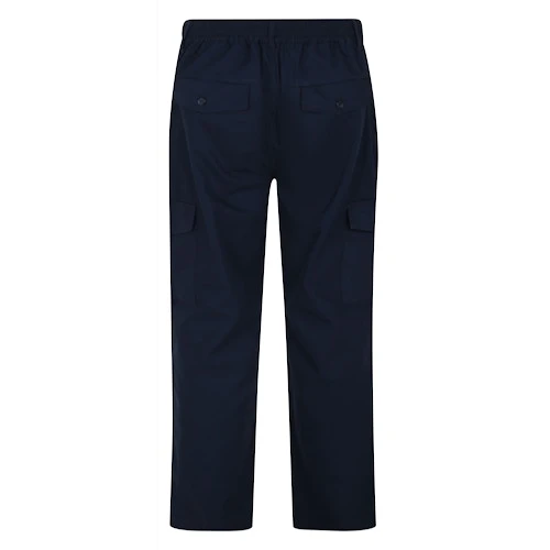 Bigdude Elasticated Waist Cargo Trousers Navy 4 Bigdude Elasticated Waist Cargo Trousers Navy - Image 4