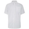 Bigdude Striped Short Sleeve Shirt Grey/White