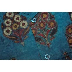 Bigdude Relaxed Collar Peacock Print Short Sleeve Shirt Denim -Casual Suit For Men Sales Store 320c51f1 bd23ss03 07 1