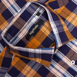 Bigdude Short Sleeve Check Shirt Orange -Casual Suit For Men Sales Store 332b4dc9 img 8838