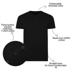Bigdude Grandad T-Shirt Black -Casual Suit For Men Sales Store 3571b736 bd19ts0120black
