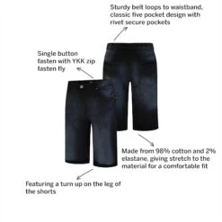 Bigdude Stretch Turn Up Denim Shorts Black -Casual Suit For Men Sales Store 394c439c shorts