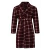 Bigdude Check Fleece Dressing Gown Burgundy