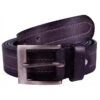 Tony Leather Belt With Contrast Stitch Black