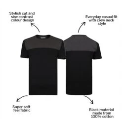 Bigdude Cut & Sew 2 Tone T-Shirt Black/Charcoal -Casual Suit For Men Sales Store 3ed04363 bd21ts0520black
