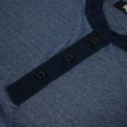 Bigdude Contrast Grandad Long Sleeve Pyjama Set Dark Denim Marl/Navy -Casual Suit For Men Sales Store 441db805 img 8670