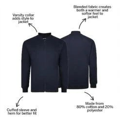 Bigdude Zip Thru Baseball Jacket Navy 9 Bigdude Zip Thru Baseball Jacket Navy -Casual Suit For Men Sales Store 445b4513 bd21jck1520blue