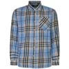 Bigdude Summer Long Sleeve Flannel Shirt Blue