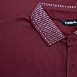 Bigdude Jacquard Collar Polo Shirt Burgundy -Casual Suit For Men Sales Store 47c92f15 img 8200