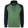 Bigdude Contrast Raglan Full Zip Hoody Deep Green/Navy