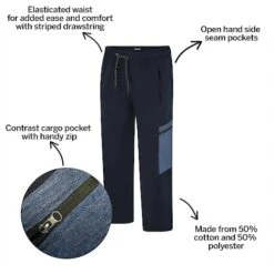 Bigdude Contrast Pocket Cargo Joggers Navy -Casual Suit For Men Sales Store 4aef3409 bd23j0620blue