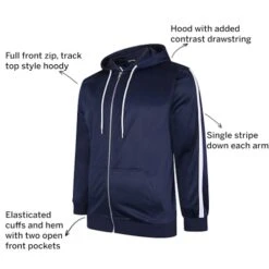 Bigdude Tricot Zip Up Hoody With Stripe Navy -Casual Suit For Men Sales Store 4aef5c36 028