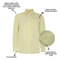 Bigdude Classic Long Sleeve Poplin Shirt Lemon -Casual Suit For Men Sales Store 509b91c7 bd19ls120yellow