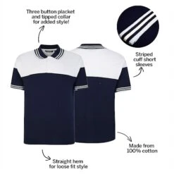 Bigdude Cut & Sew Pique Polo Shirt Navy -Casual Suit For Men Sales Store 510b9d78 bd23p0420dark