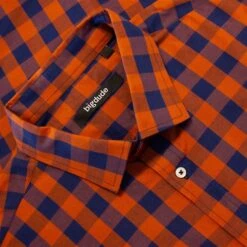 Bigdude Gingham Long Sleeve Shirt Orange -Casual Suit For Men Sales Store 528e28e4 img 8829
