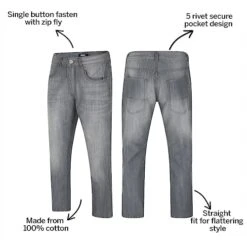 Bigdude Non-Stretch Straight Fit Jeans Grey Wash -Casual Suit For Men Sales Store 5369f23a bd23js0820grey