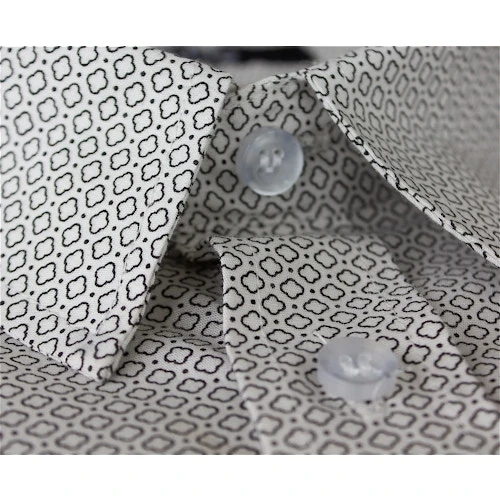 Bigdude Short Sleeve Cotton Woven Abstract Design Shirt White/Back 4 Bigdude Short Sleeve Cotton Woven Abstract Design Shirt White/Back - Image 4