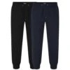 Bigdude Basic Cuffed Joggers Twin Pack Black/Navy