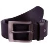 Ethan Plain Leather Belt Black
