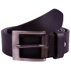 Ethan Plain Leather Belt Black