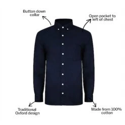 Bigdude Oxford Long Sleeve Shirt Navy -Casual Suit For Men Sales Store 5a618395 bd19ls120navy