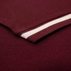 Bigdude Contrast Stripe Placket With Tipped Cuff Polo Shirt Burgundy -Casual Suit For Men Sales Store 5d5d6f39 img 8447