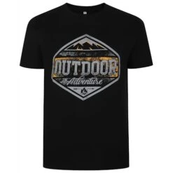 New Arrival 9 Bigdude Outdoors Print T-Shirt Black