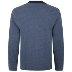 Bigdude Contrast Grandad Long Sleeve Pyjama Set Dark Denim Marl/Navy -Casual Suit For Men Sales Store 5e4b861d bd23pj07 55 top 2